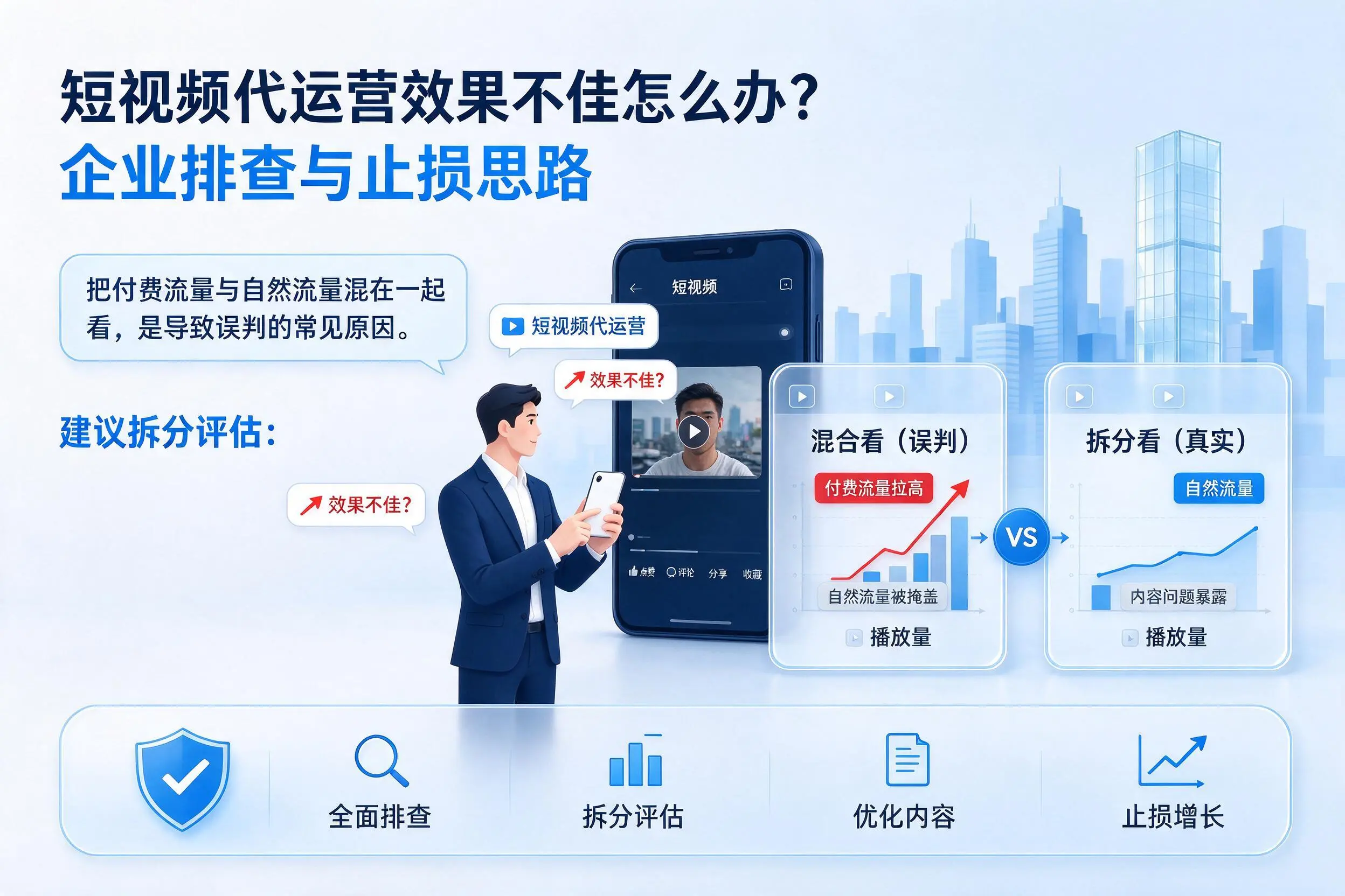 短视频代运营效果不佳怎么办？淮安企业排查与止损思路