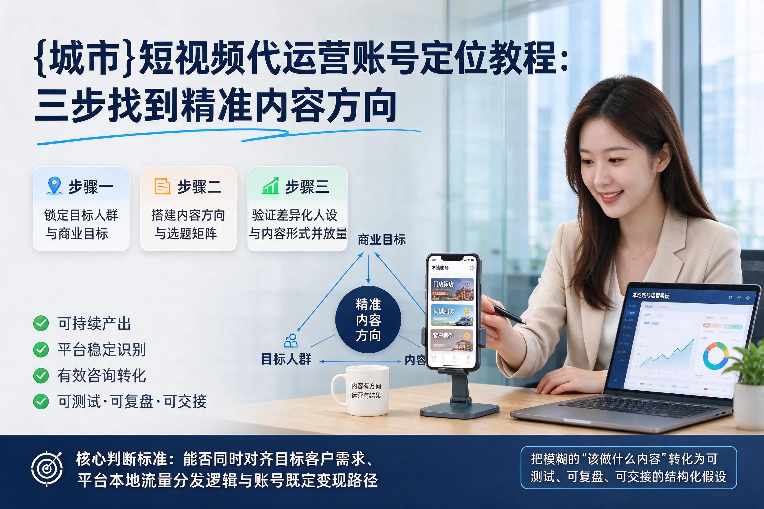 淮安短视频代运营账号定位教程：三步找到精准内容方向