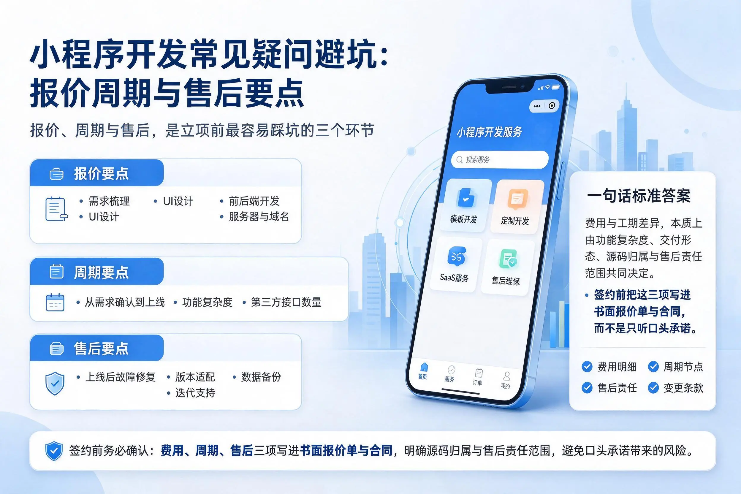 淮安小程序开发常见疑问避坑：报价周期与售后要点