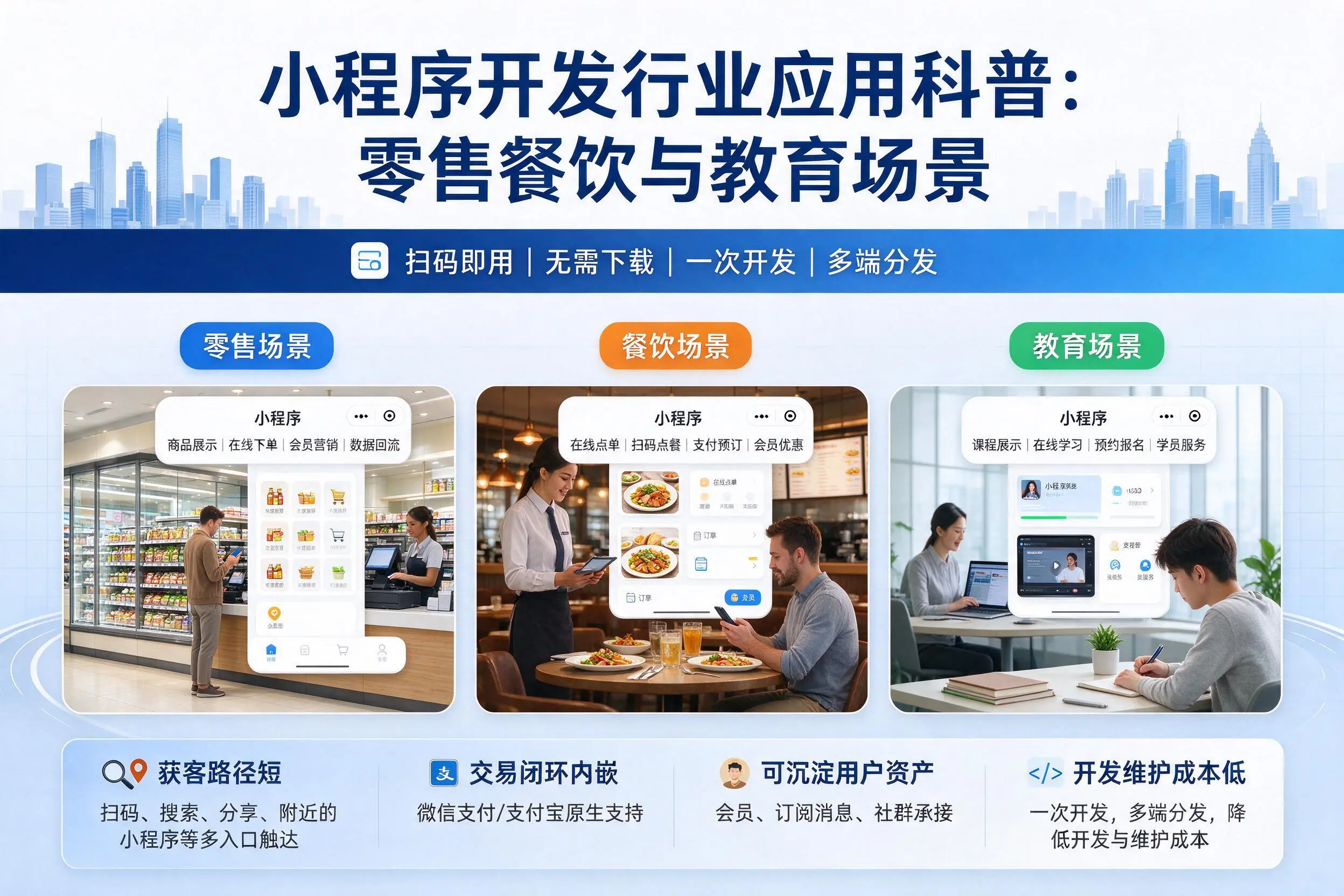 淮安小程序开发行业应用科普:零售餐饮与教育场景