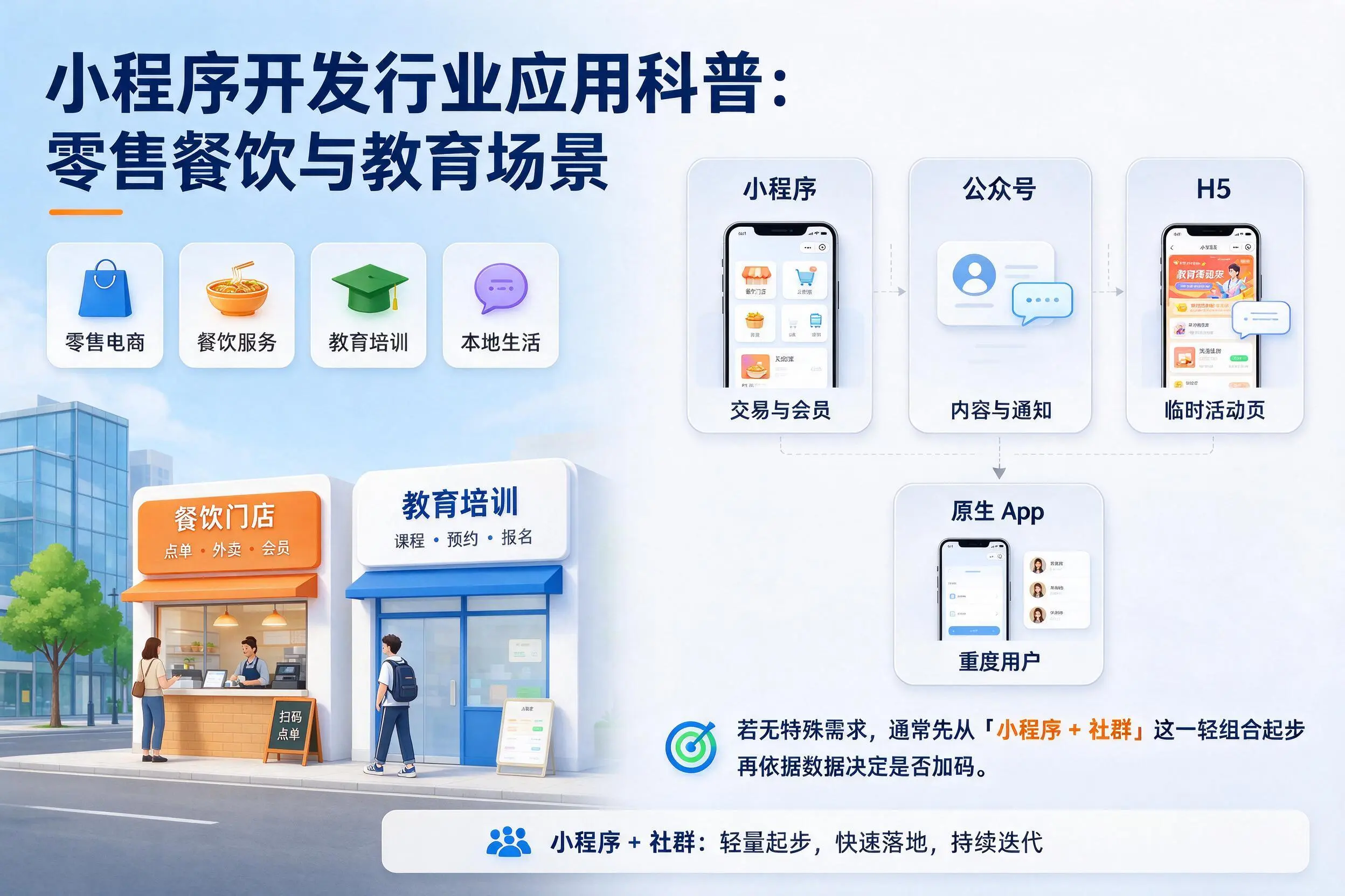 淮安小程序开发行业应用科普:零售餐饮与教育场景