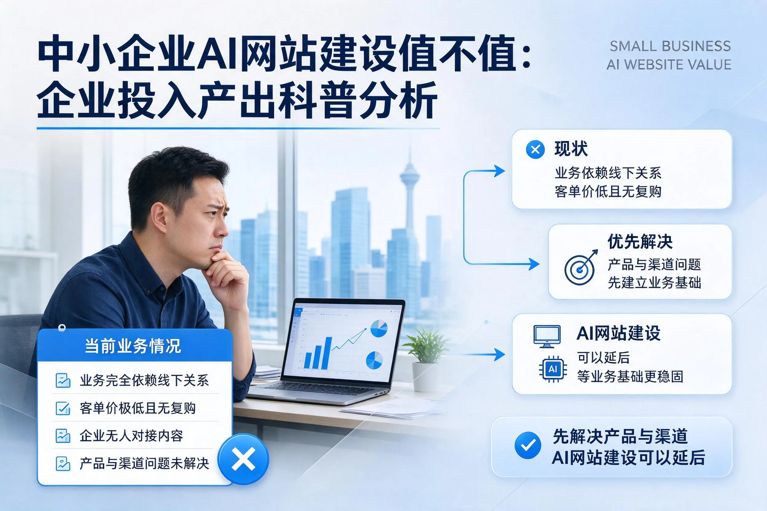 中小企业AI网站建设值不值:淮安企业投入产出科普分析
