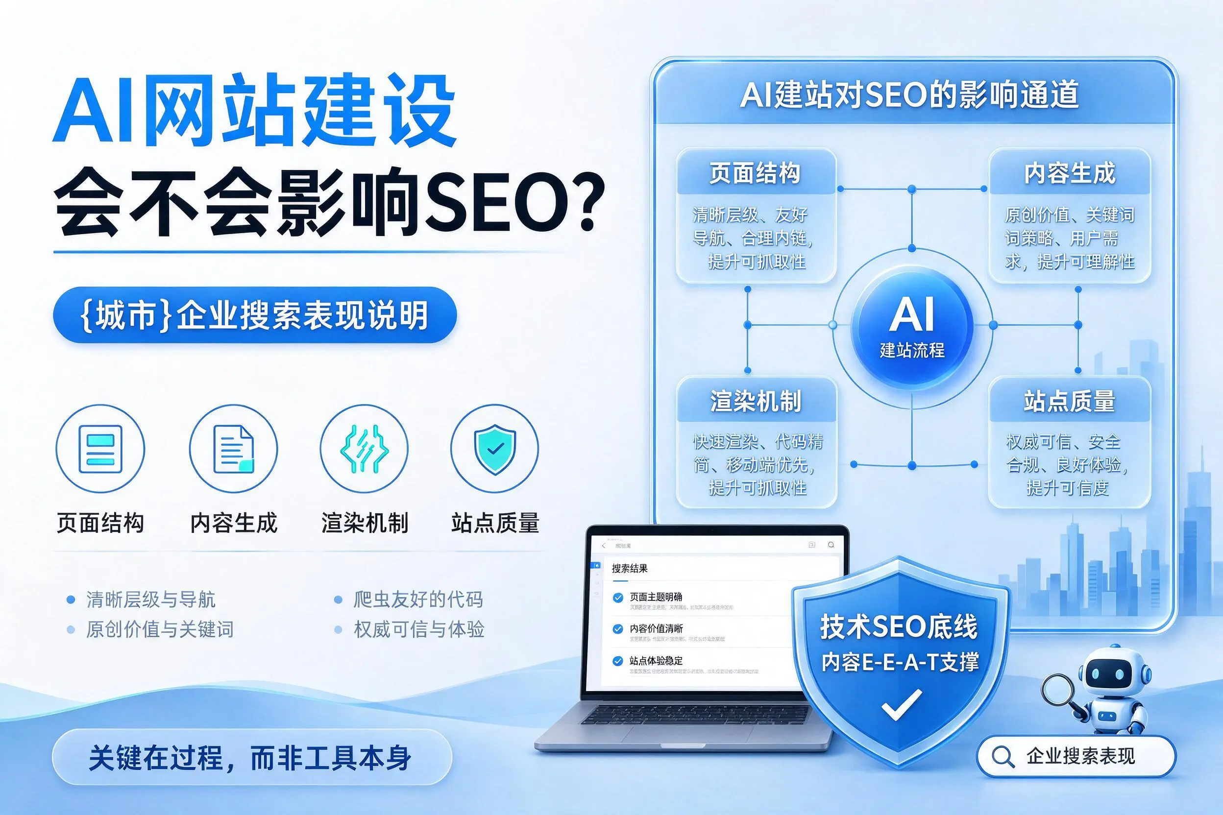 AI网站建设会不会影响SEO？淮安企业搜索表现说明