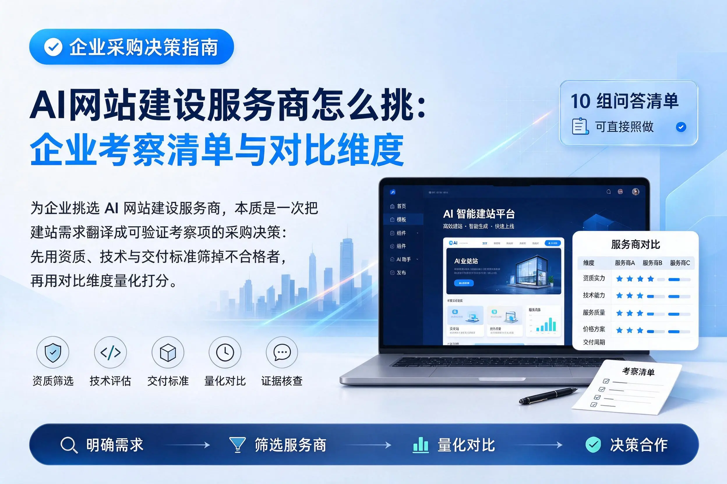 AI网站建设服务商怎么挑：淮安企业考察清单与对比维度