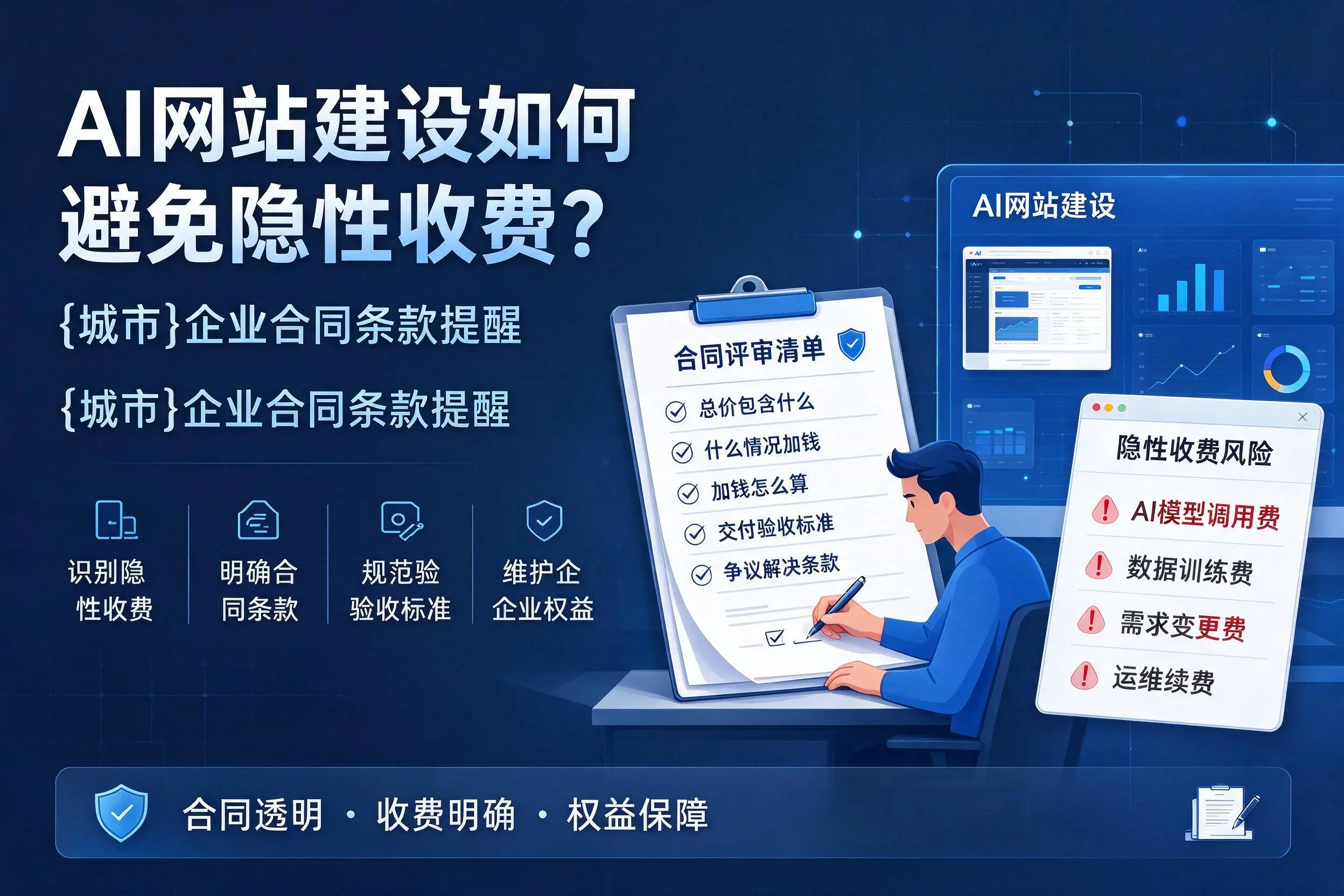 AI网站建设如何避免隐性收费？淮安企业合同条款提醒