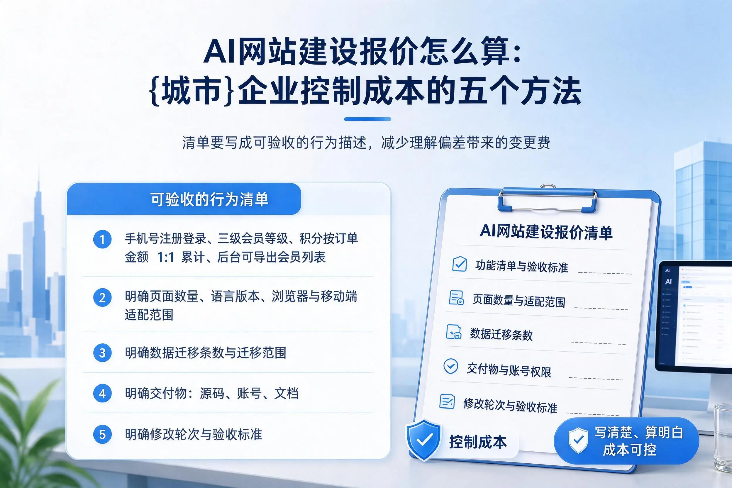 AI网站建设报价怎么算:淮安企业控制成本的五个方法